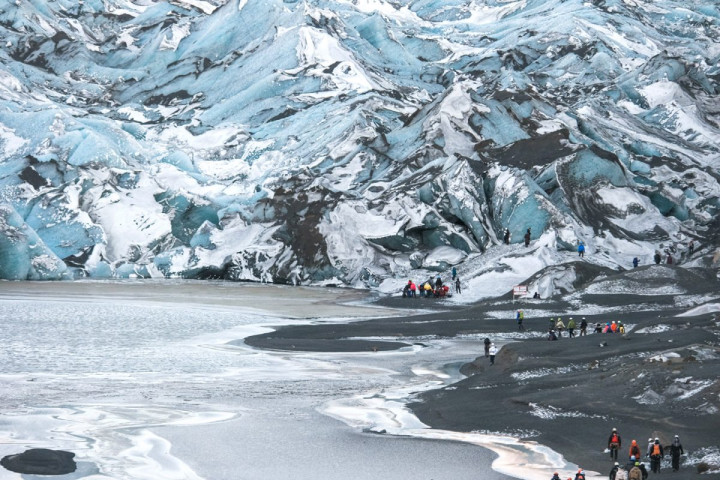 Zoom sur le glacier de Solheimajokull