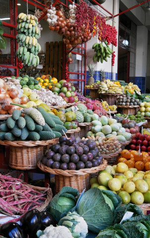 Etal de fruits de Madère