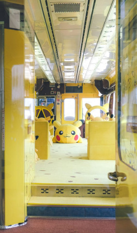 Dans le train Pokémon
