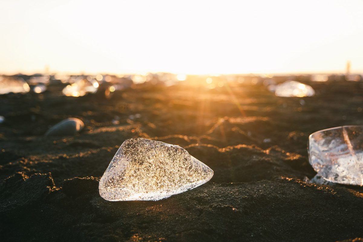 Diamond beach au lever de soleil